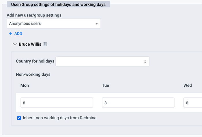 Gantt Public Holidays