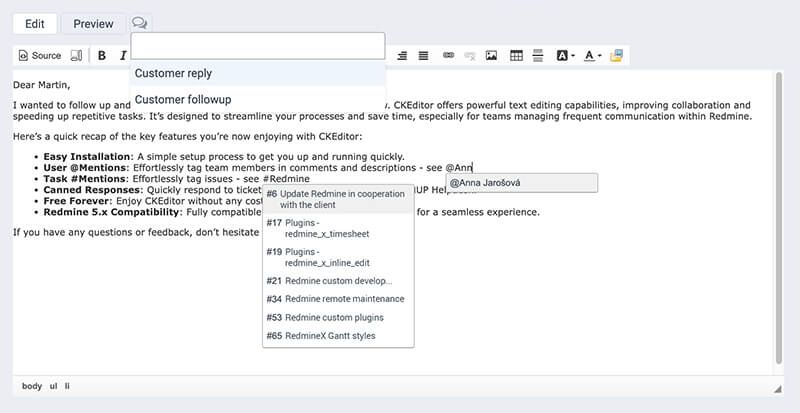 Redmine CK Editor