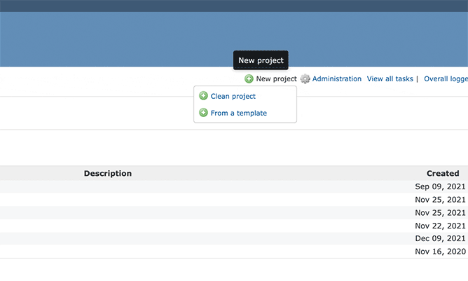 Redmine Project Templates Default Theme