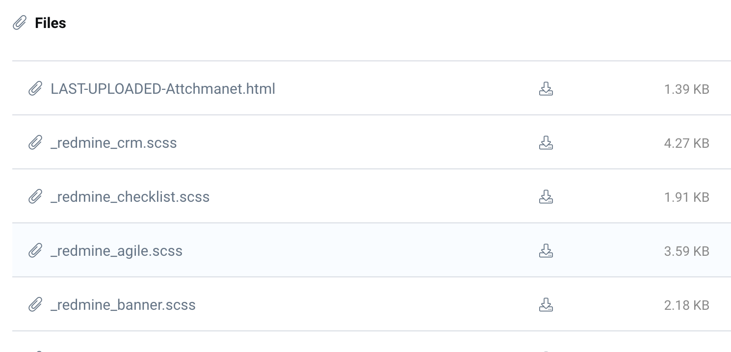 Redmine attachments order